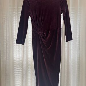 Banana Republic Red Ruched Long Sleeve Sheath Dress